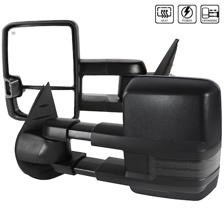 Spec-D Tuning 07-13 ChevySilverado Chrm Cvr TwngMirrors, Pwr Htd, RMX-SIV07G3GLEDHP-FS RMX-SIV07G3GLEDHP-FS